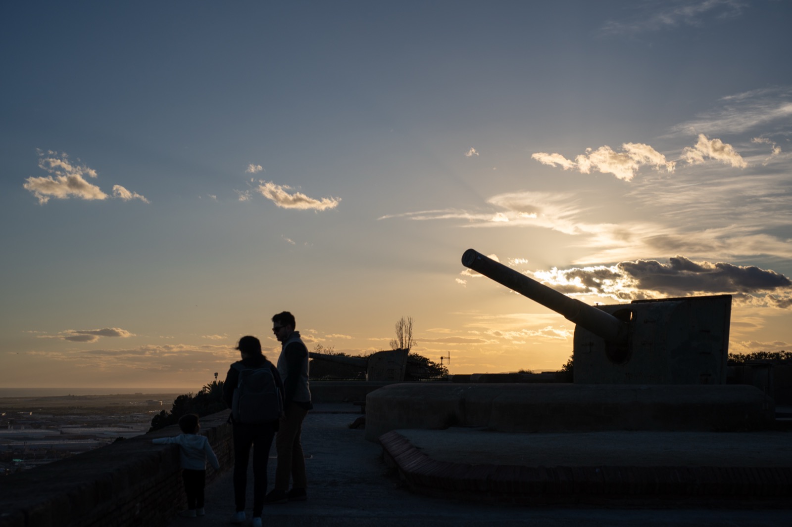 バルセロナの夕暮れ、丘の上から